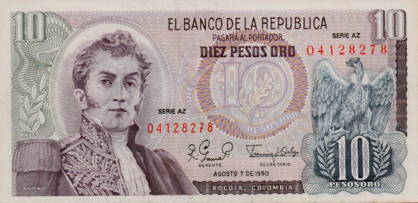 Colombia 10 1980 UNC P-407/h